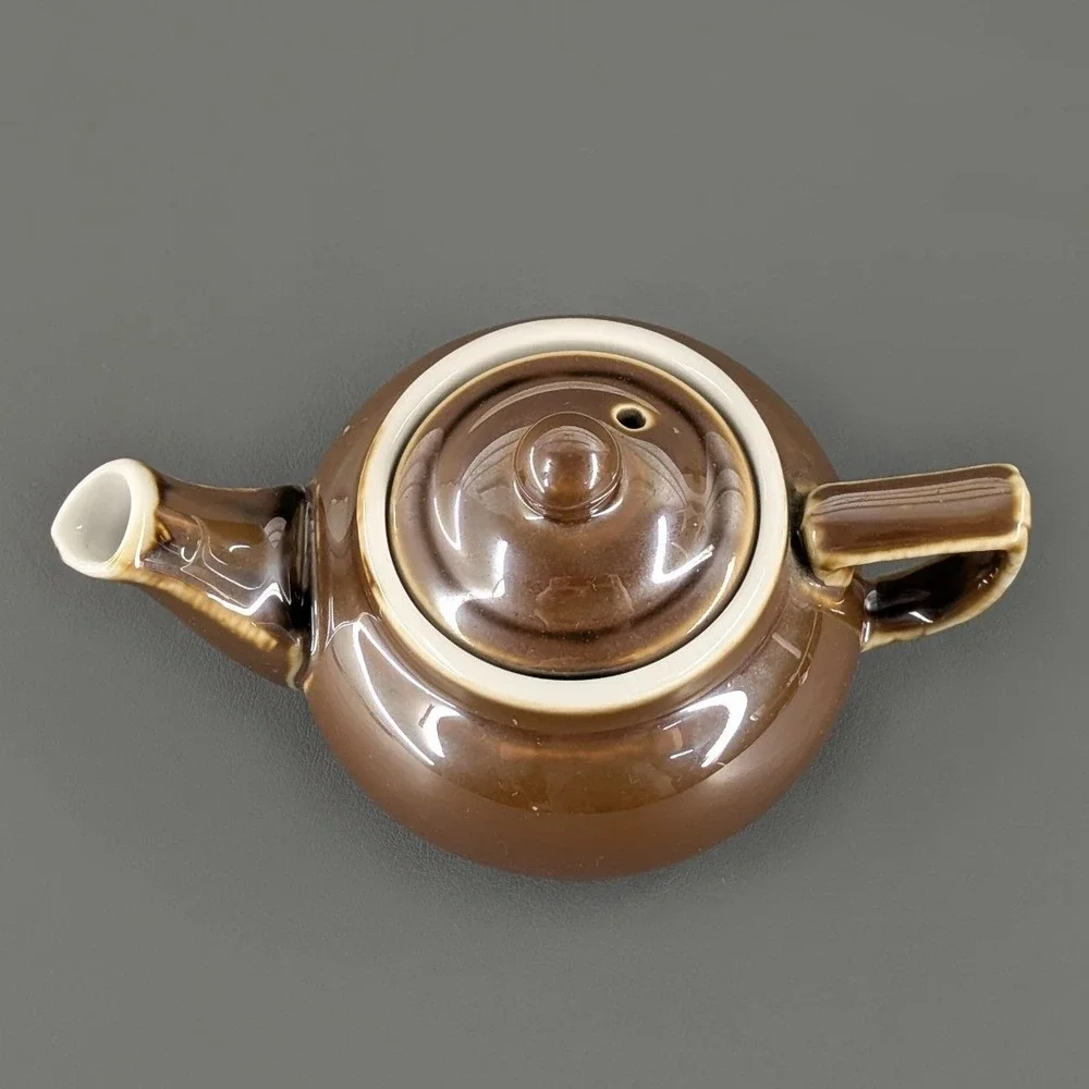 Fraunfelter China Brown Glazed Ceramic Teapot with Lid Model 300 Vintage